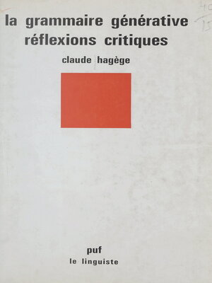cover image of La grammaire générative